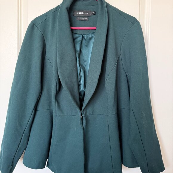 Studio by Torrid Dark Green Peplum Blazer – Size 3x – Sleek & Structured - Picture 1 of 3